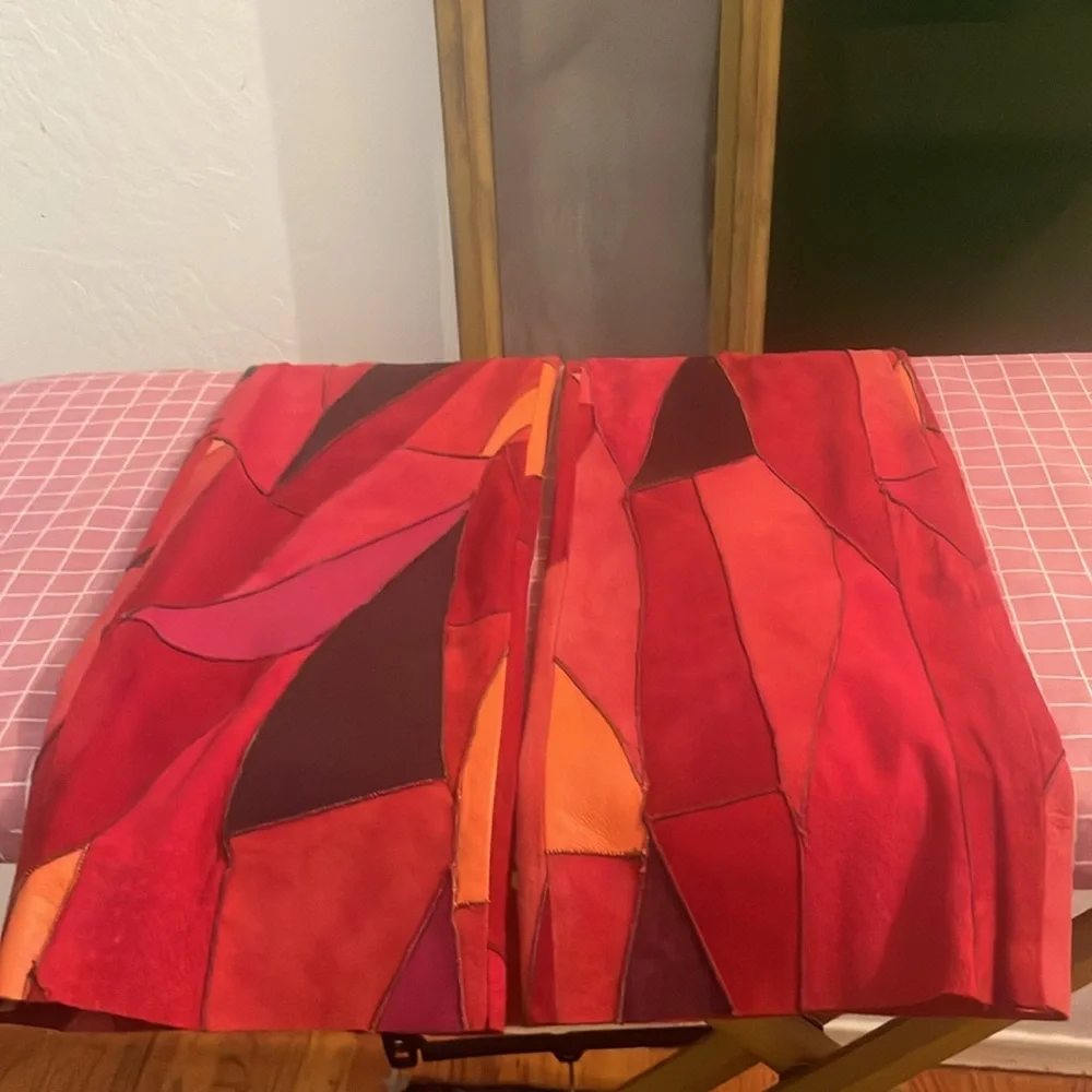 Vintage Wilsons Pelle Studio leather suede patchwork pants size 4 - Picture 13 of 16